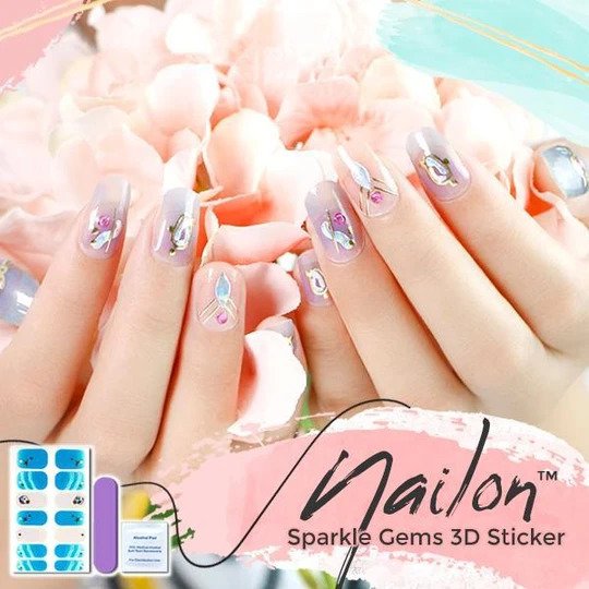 Adesivo 3D con gemme scintillanti Nailon