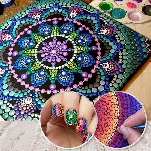 Set di arte che punteggia mandala - immagine 2