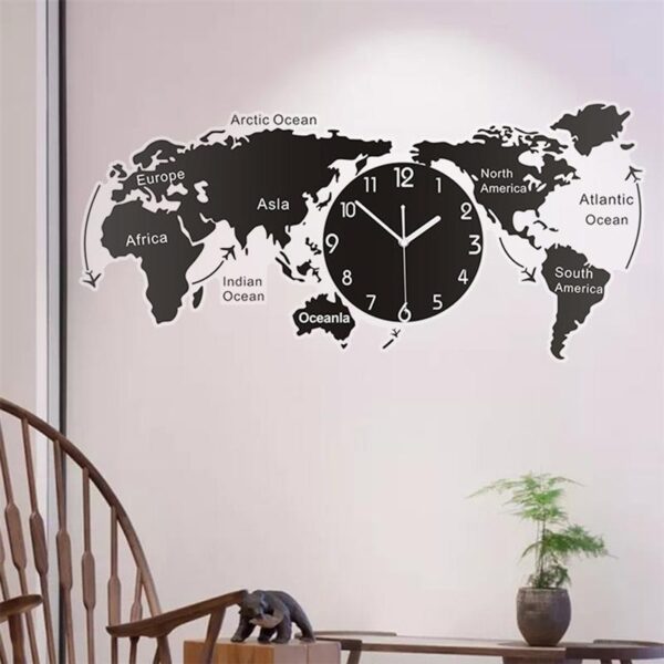 Orologio da parete minimalista con mappa artistica - immagine 3