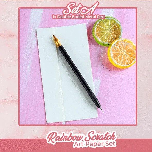 Set di carta artistica da grattare arcobaleno - immagine 3