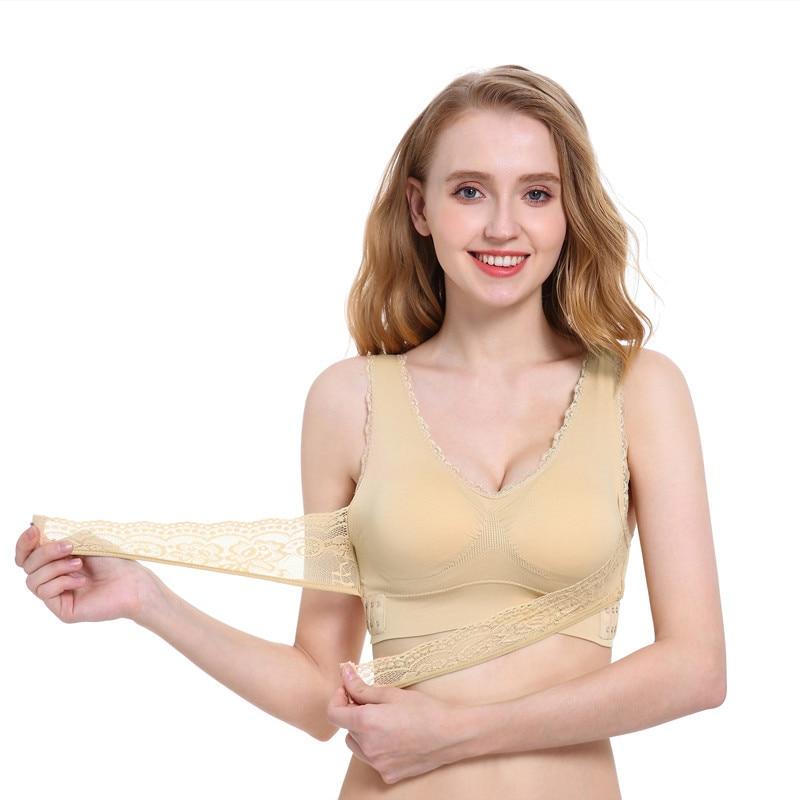 Reggiseno push-up in pizzo con cinturino anteriore regolabile - immagine 4