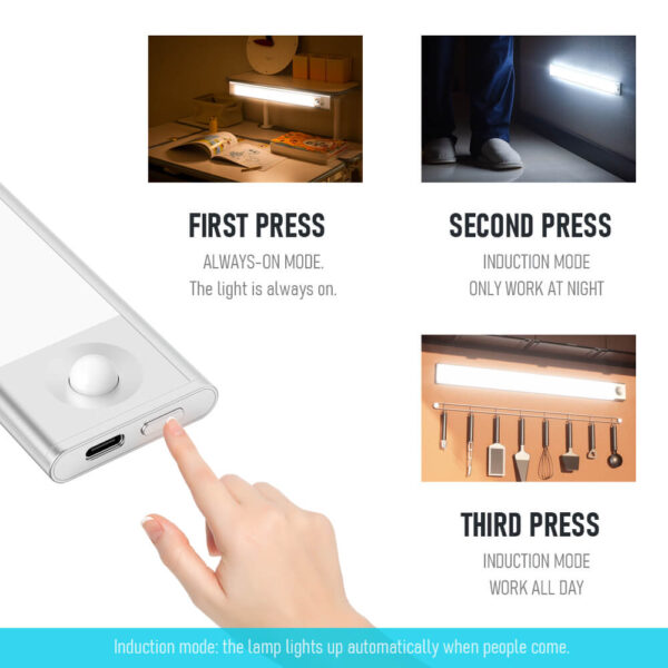 Luci per armadio con sensore di movimento ricaricabili - immagine 4